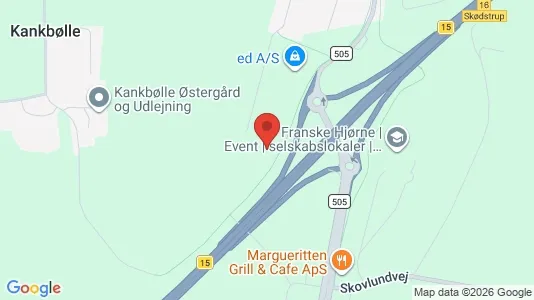 Erhvervsgrunde til salg i Skødstrup - kort over placeringen