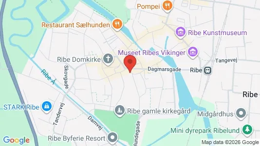 Erhvervslejemål til salg i Ribe - kort over placeringen