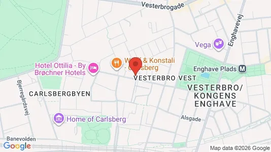 Kontorlokaler til leje i Vesterbro - kort over placeringen