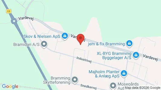 Kontorlokaler til leje i Bramming - kort over placeringen