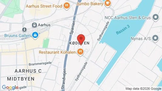 Kontorlokaler til leje i Århus C - kort over placeringen