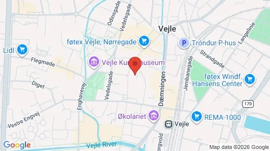 Erhvervslejemål til leje i Vejle Centrum - kort over placeringen