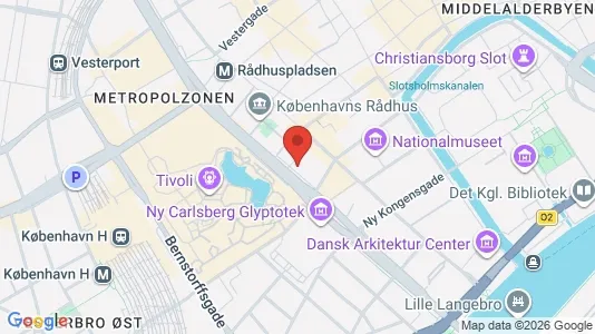Kontorlokaler til leje i Vesterbro - kort over placeringen