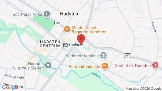 Kontorhoteller til leje i Hadsten - kort over placeringen