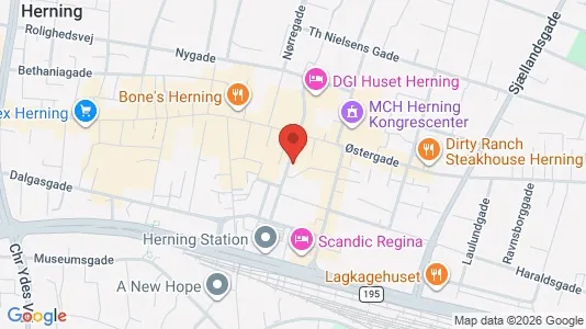 Kontorlokaler til leje i Herning - kort over placeringen