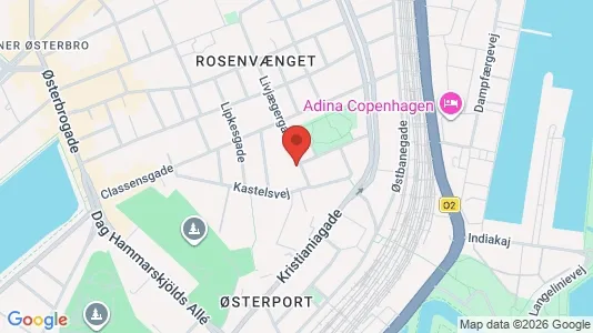 Kontorlokaler til leje i Østerbro - kort over placeringen