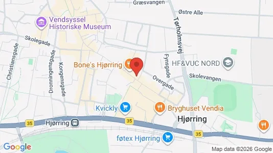 Erhvervslejemål til leje i Hjørring - kort over placeringen