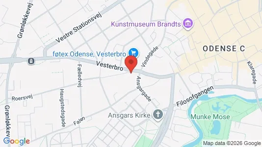 Boligudlejningsejendomme til salg i Odense C - kort over placeringen