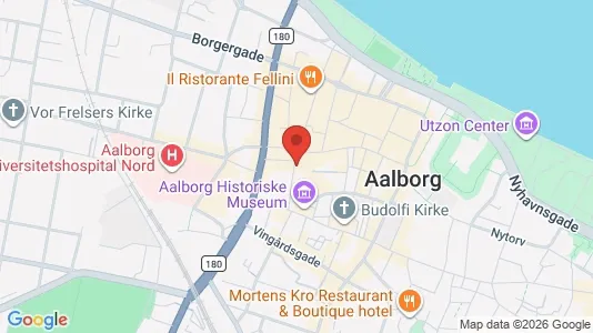 Erhvervslejemål til leje i Aalborg Centrum - kort over placeringen