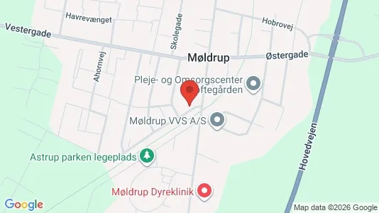 Erhvervslejemål til salg i Møldrup - kort over placeringen