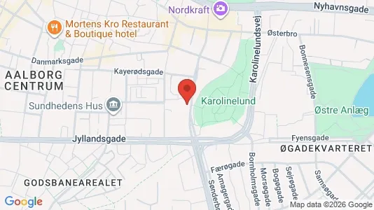 Kontorlokaler til leje i Aalborg Centrum - kort over placeringen
