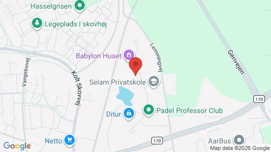 Lagerlokaler til leje i Hasselager - kort over placeringen