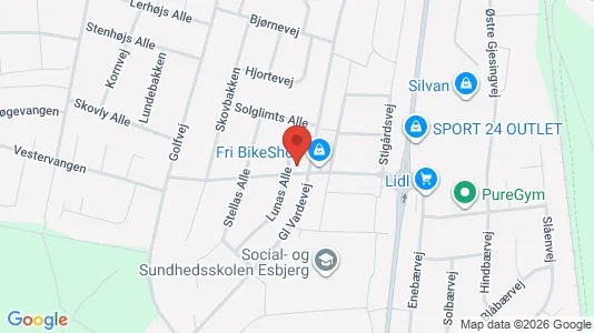 Erhvervslejemål til salg i Esbjerg N - kort over placeringen