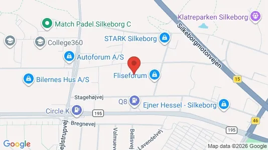 Kontorlokaler til leje i Silkeborg - kort over placeringen