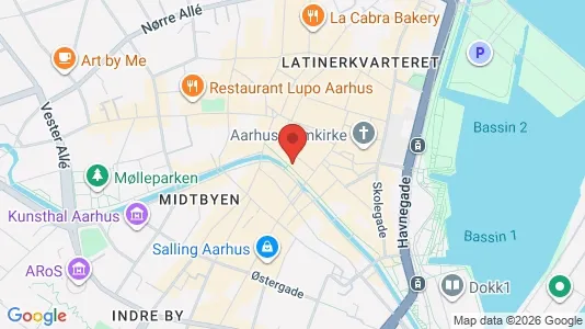 Kontorlokaler til leje i Århus C - kort over placeringen