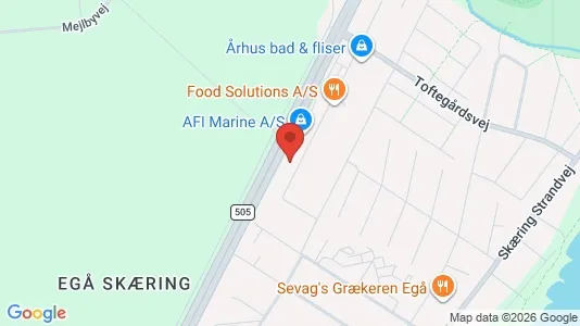 Kontorlokaler til leje i Egå - kort over placeringen
