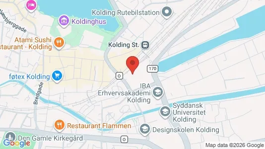 Kontorlokaler til leje i Kolding - kort over placeringen