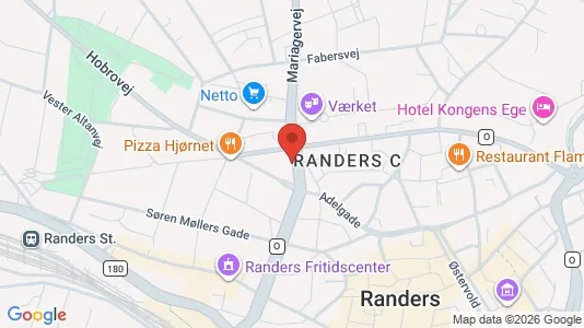 Boligudlejningsejendomme til salg i Randers C - kort over placeringen