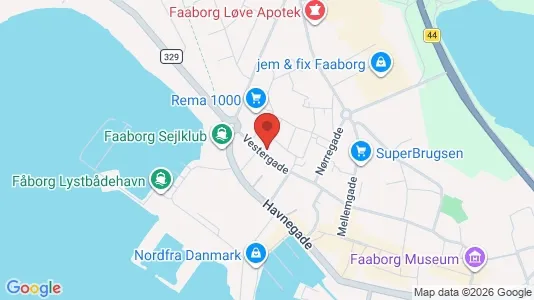 Boligudlejningsejendomme til salg i Faaborg - kort over placeringen