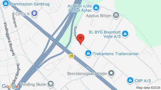 Kontorlokaler til leje i Vejle Centrum - kort over placeringen