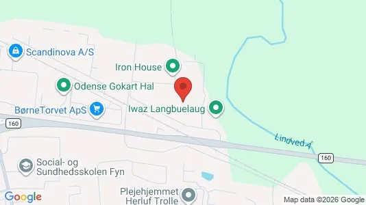 Værkstedslokaler til salg i Odense SØ - kort over placeringen