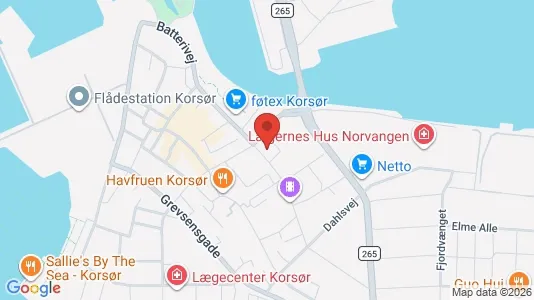 Kontorlokaler til leje i Korsør - kort over placeringen