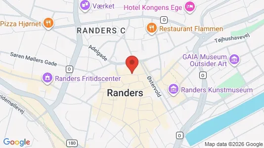 Kontorlokaler til leje i Randers C - kort over placeringen