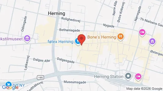 Erhvervslejemål til salg i Herning - kort over placeringen