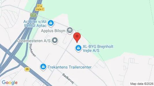 Lagerlokaler til leje i Vejle Centrum - kort over placeringen