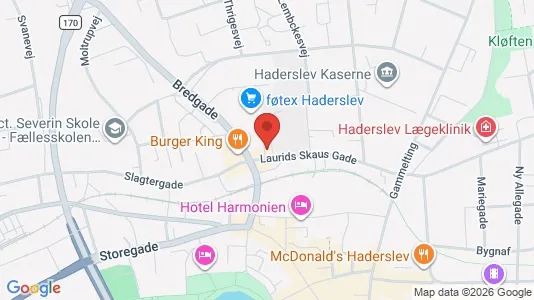 Kontorlokaler til salg i Haderslev - kort over placeringen