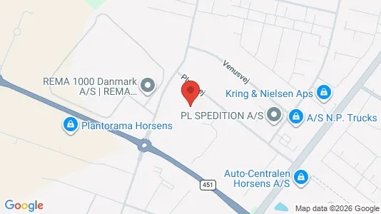 Lagerlokaler til leje i Horsens - kort over placeringen