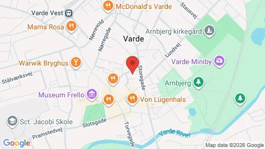 Kontorlokaler til leje i Varde - kort over placeringen