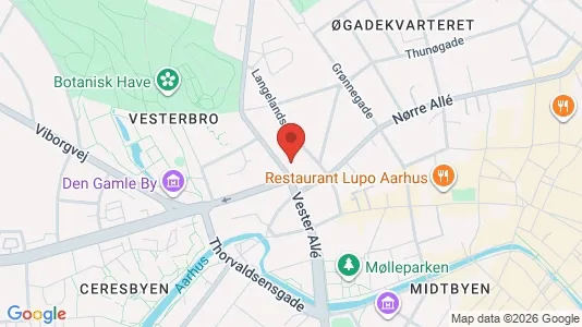 Kontorlokaler til leje i Århus C - kort over placeringen