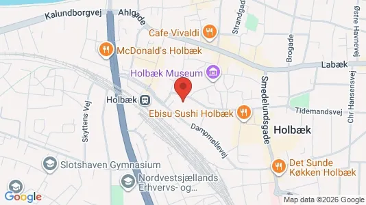 Erhvervslejemål til leje i Holbæk - kort over placeringen