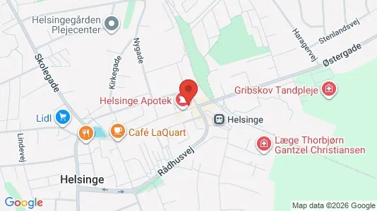 Erhvervslejemål til salg i Helsinge - kort over placeringen