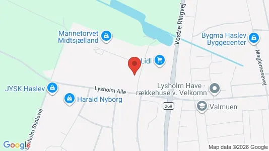 Lagerlokaler til leje i Haslev - kort over placeringen