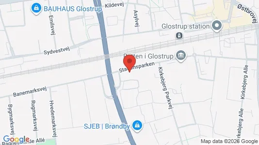 Erhvervslejemål til leje i Glostrup - kort over placeringen