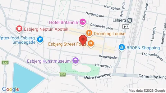 Erhvervslejemål til leje i Esbjerg Centrum - kort over placeringen