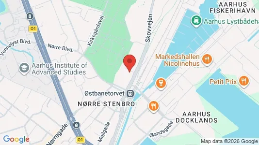 Kontorlokaler til leje i Århus C - kort over placeringen