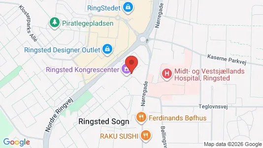 Kontorlokaler til leje i Ringsted - kort over placeringen