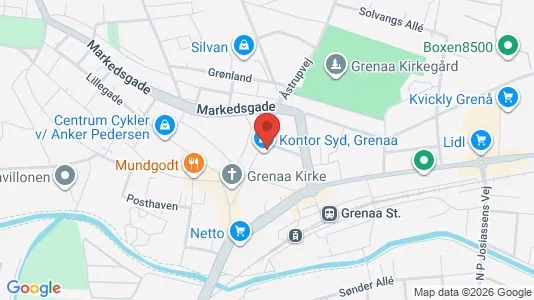 Kontorlokaler til leje i Grenaa - kort over placeringen
