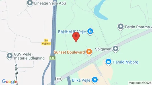Kontorlokaler til leje i Vejle Centrum - kort over placeringen