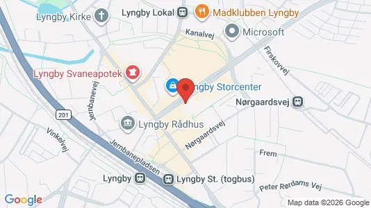 Erhvervslejemål til leje i Kongens Lyngby - kort over placeringen