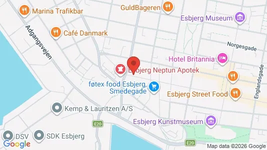 Erhvervslejemål til salg i Esbjerg Centrum - kort over placeringen