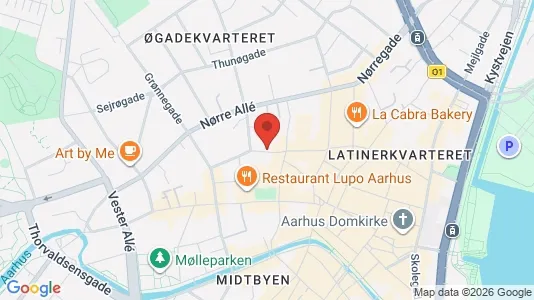 Kontorlokaler til leje i Århus C - kort over placeringen