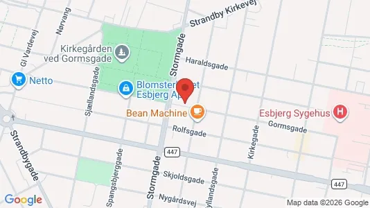 Erhvervslejemål til leje i Esbjerg Centrum - kort over placeringen
