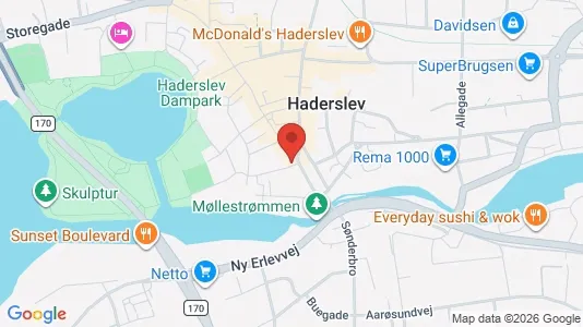 Erhvervslejemål til salg i Haderslev - kort over placeringen