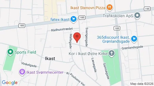 Kontorlokaler til salg i Ikast - kort over placeringen