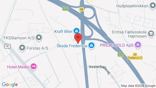 Lagerlokaler til leje i Fredericia - kort over placeringen