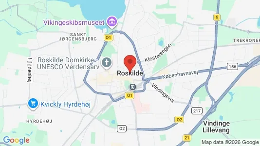Showrooms til leje i Roskilde - kort over placeringen